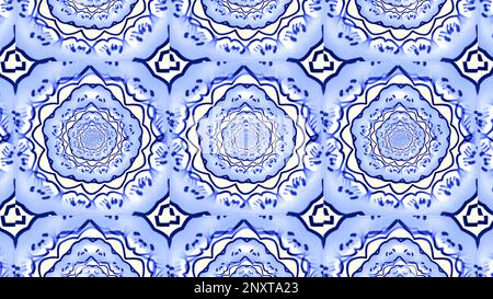 White and blue kaleidoscope pattern. Motion. Different ornaments with geometric shapes that change quickly in animation. High quality 4k footage Stock Photo