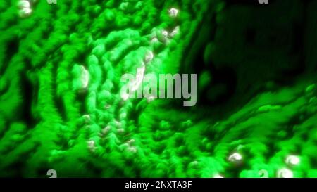 Green and orange background. Motion. Boiling mass with white beads inside made in computer graphics. High quality 4k footage Stock Photo