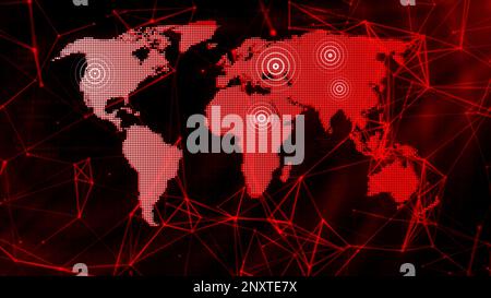 Red background with shadow. Motion. Dark transparent chart with emerging territory in abstraction. High quality 4k footage Stock Photo