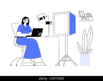 Professional livestream abstract concept vector illustration. Stock Vector