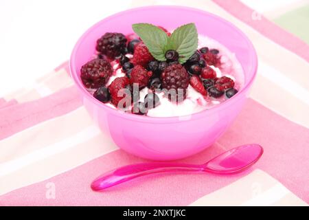 Yogurt With Wild Berries Stock Photo