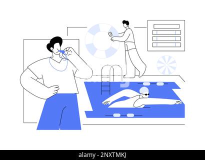 Swimming and lifesaving classes abstract concept vector illustration. Stock Vector