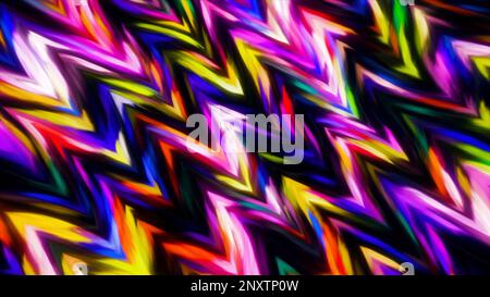 Bright twisting triangular figures . Motion. Black background with illuminated geometric shapes that shimmer in abstraction. High quality 4k footage Stock Photo