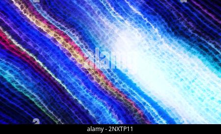 Blue and orange sparkling lines. Motion. Dark background with golden and dark blue iridescent lines made like a garland in computer graphics. High qua Stock Photo