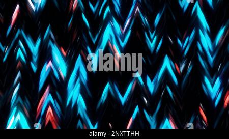 Blurring blue triangles. Motion. Black background with cut out triangles of color that blur in animation. High quality 4k footage Stock Photo