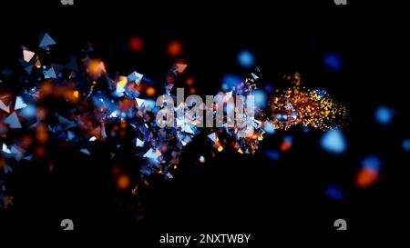 Flying through time and space. Design. Endless cosmic background with colorful stars or space dust and black universe Stock Photo