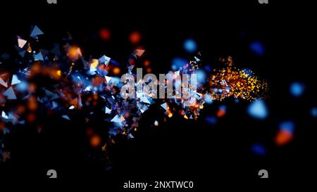 Flying through time and space. Design. Endless cosmic background with colorful stars or space dust and black universe Stock Photo