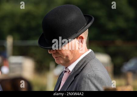 Portrait of a bowler hatted judge at Weardale Show, St John's Chapel, Weardale, County Durham Stock Photo