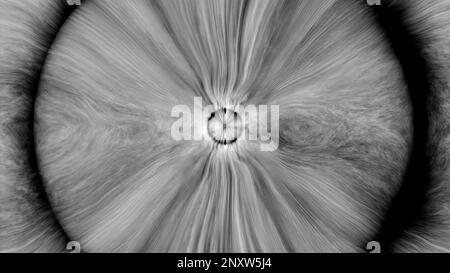 Abstract grey circle with energy lines inside. Design. Monochrome hypnotic spherical object Stock Photo