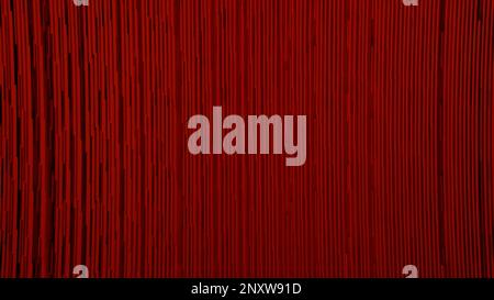Narrow red flowing strings or fibres moving into the same direction. Design. Stream of narrow red lines Stock Photo