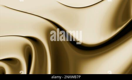 Digital sea of silver satin metal moving in gentle waves. Design. Metal fluid fabric like material Stock Photo