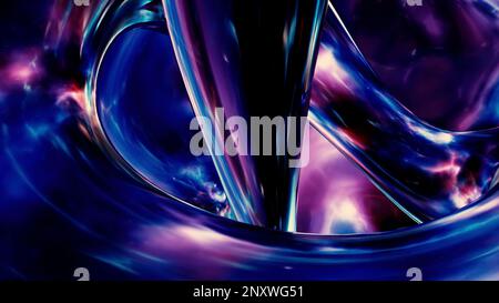 Abstract metallic glow of sticky substance. Design. Molten metal of purple color Stock Photo