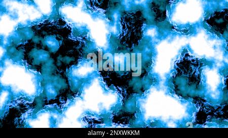 Blue and black color visualization of neurons motion. Motion. Working human brain on a black background Stock Photo