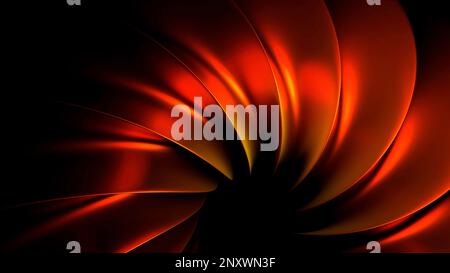 Slowly rotating calm round shape with blades of red color. Design. Gradient colorful abstraction Stock Photo