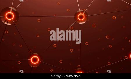 Animation of network of connections with digital icons. Design. Global finances business concept Stock Photo