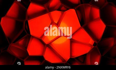 Beautiful abstract animation with triangular 3d elements. Design. Colorful rotating transforming shape Stock Photo