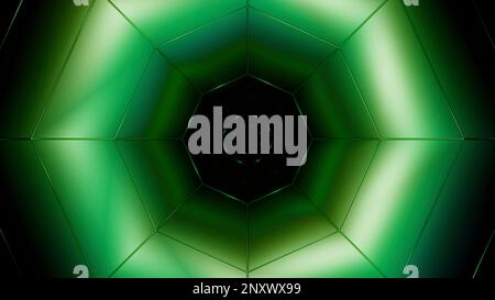 Abstract technological background with hexagonal tunnel and neon. Design. Creative cyberspace texture for futuristic concept Stock Photo