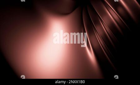 Waving silver satin fabric background. Design. Silk cloth fluttering in the wind like ripples Stock Photo