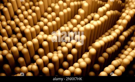 Wavy motion of vertical pillars background. Design. Long shapes looking like digital tentacles Stock Photo