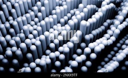 Wavy motion of vertical pillars background. Design. Long shapes looking like digital tentacles Stock Photo