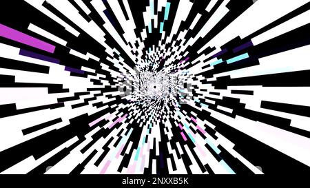 Blinking glowing lines creating effect of way or tunnel. Design. Technological background Stock Photo