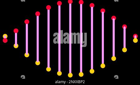 DNA spiral rotating on a black background. Design. Concept of digital world and science Stock Photo