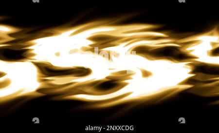 Abstract glowing golden stream of light on a black background. Motion. Curving bright light stream Stock Photo