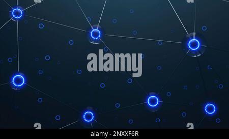 Digital animation of network of digital icons. Design. Concept of IT technologies and artificial intelligence Stock Photo