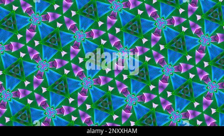 Abstract background with animation of mosaic pattern of different fractal figures. Motion. Kaleidoscopic transforming pattern Stock Photo