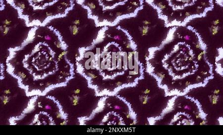 Psychedelic kaleidoscopic pattern. Motion. Round shaped silhouettes of flowers or mandalas and unusual forms Stock Photo