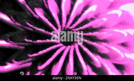 Abstract 3d pattern in floral form. Motion. Floral pattern with moving hole in center. Lines of 3d floral pattern move with black hole in center. Stock Photo