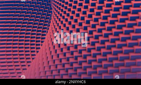 3d distortion of space with squares. Design. Space with curved distortion of funnel. Space with squares is visually distorted into funnel. Stock Photo
