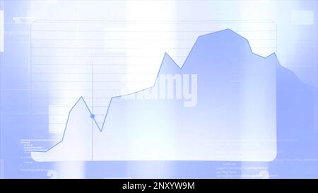 Point moving on diagram. Motion. Point moves on graph with different values. Values of graphic diagram with moving dot. Stock Photo
