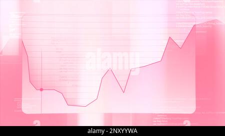 Point moving on diagram. Motion. Point moves on graph with different values. Values of graphic diagram with moving dot. Stock Photo