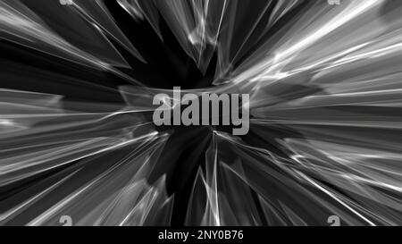 Energy fusion with texture. Motion. Film radiance of radiation on black background. Moving plasma beams of energy in space. Stock Photo