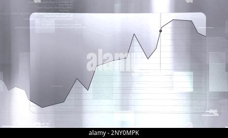 Point moves on graph with program codes. Motion. Animation with graph and point of indicators. Software diagnostic animation with graph and dot. Stock Photo