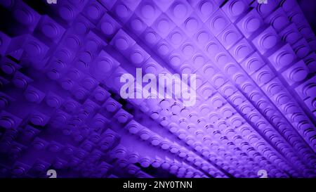 Assembled purple and red constructor. Design. Bright animated background with a mosaic that rises and falls at a fast speed. High quality 4k footage Stock Photo