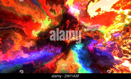 Multicolored smoke animation. Motion. Colored clouds of smoke in 3D format spreading over the entire background. High quality 4k footage Stock Photo