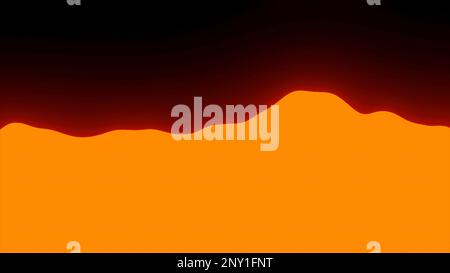 Animated background with wavy liquid line. Design. Simple background with wavy line of moving fluid. Bright neon liquid moving on black background. Stock Photo