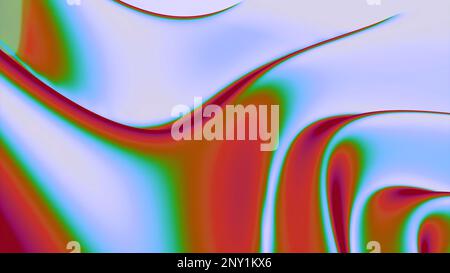 Curved liquid texture moves with psychedelic background. Design. Bright colors in moving fluid. Psychedelic liquid with curved waves. Stock Photo