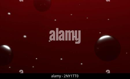 Red and blue background. Design. Small floating bubbles moving in different directions made in 3d format. High quality 4k footage Stock Photo