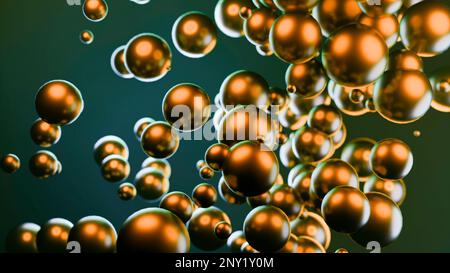 Light background. Design. Golden dense bubbles quickly flying up to the top in animation. High quality 4k footage Stock Photo