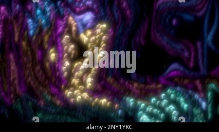 Flashing light on a black background. Motion. Three D background with bright little parts. High quality 4k footage Stock Photo