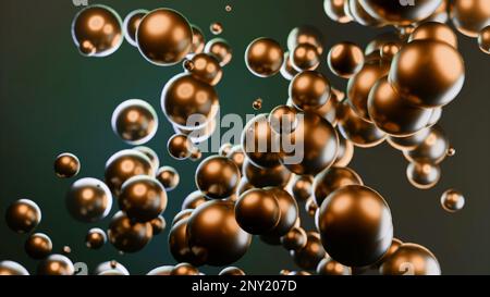 Light background. Design. Golden dense bubbles quickly flying up to the top in animation. High quality 4k footage Stock Photo