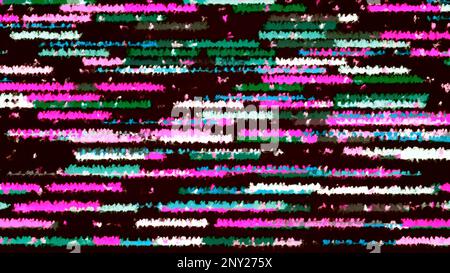 Background with moving horizontal stripes. Motion. Colorful stripes move in horizontal streams. Abstract background with colorful stripes in glitch st Stock Photo