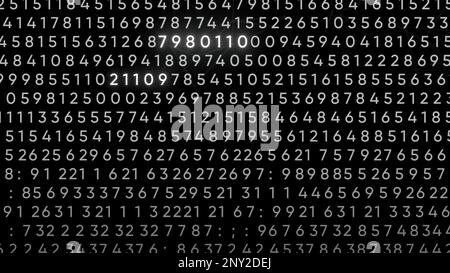 Abstract digital connection, moving numbers, dots and lines. Motion. Technology background, network connection structure, plexus effect Stock Photo