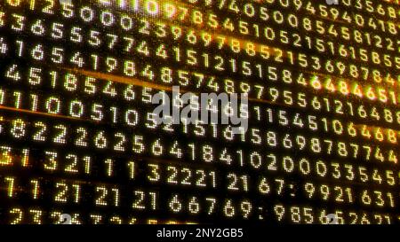 Code of changing numbers, concept of digital world and matrix effect. Motion. Plexus pattern in cyberspace Stock Photo