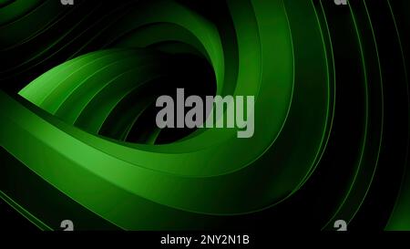 Endless twisted colorful shape with fluted edges. Design. Rotating moving spiral shaped unknown object Stock Photo