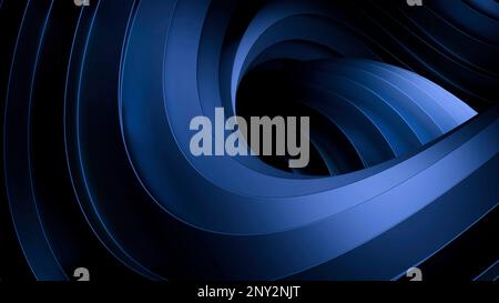 Endless twisted colorful shape with fluted edges. Design. Rotating moving spiral shaped unknown object Stock Photo