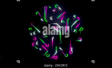 Artificial Intelligence concept. Motion. Deep learning, digital transformation, visualization of brain neurons Stock Photo